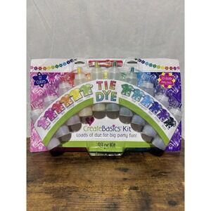 Create Basics 93 PC Tie Dye Party Group Activities Kit 12 Colors 20 Bottles NIB
